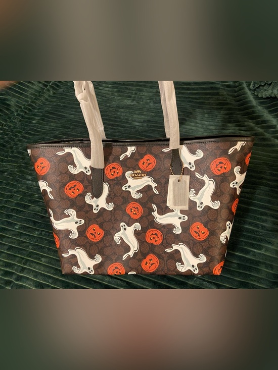 Coach Handbags - Coach Brown Halloween Ghost & Pumpkin Tote